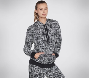 Dámské Topy Skechers Diamond Legacy Hoodie Černé Bílé | CZ.WHD68 BKW